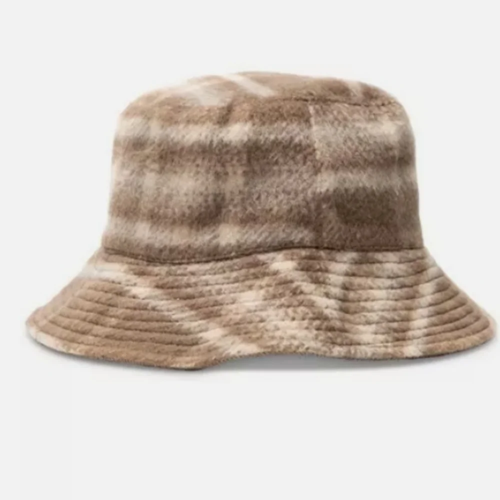 Jenni Reversible Corduroy & Plaid Bucket Hat NWT Brown/Tan OS - Picture 2 of 10